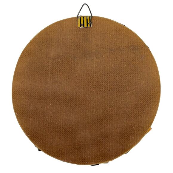 Vintage Real 4 Butterfly Taxidermy Round Convex Glass Stone Frame Brazil - Picture 5 of 5